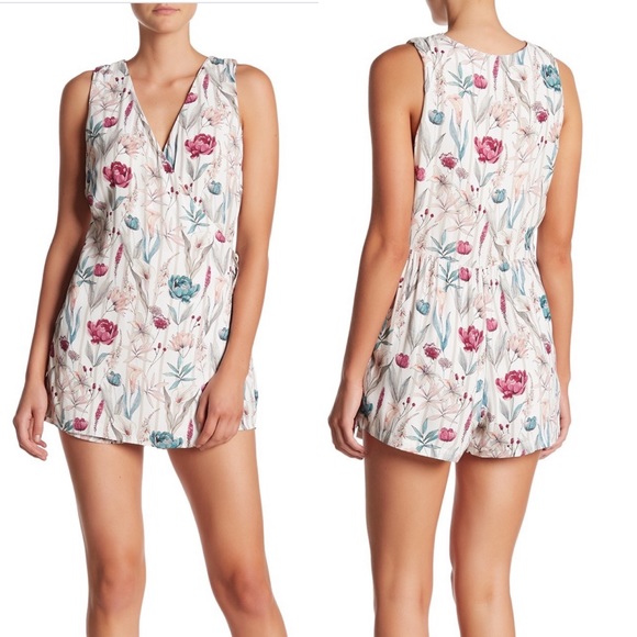 Matty M Pants - Marty M Floral Stripe Skirted Romper